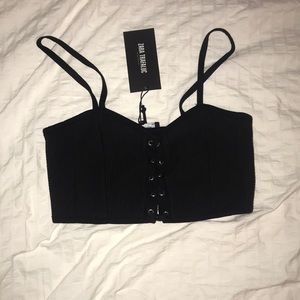 Lace up crop top